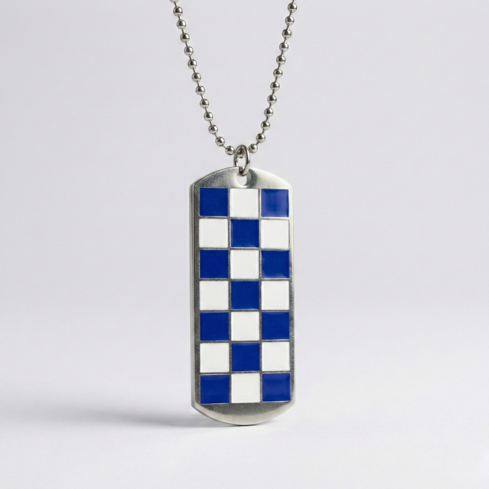 Night Blue and White Dog Tag